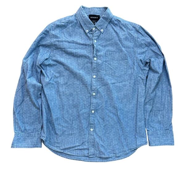 Bonobos Men's Blue Standard Fit Long Sleeves Button Down Shirt Size Large - Picture 1 of 5